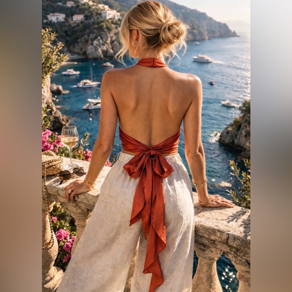 Zara Tops - Zara Halter Wrap Top Open Back Adjustable Tie NWT – Fits XS-XXL